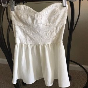H&M cream colored strapless top. EUC